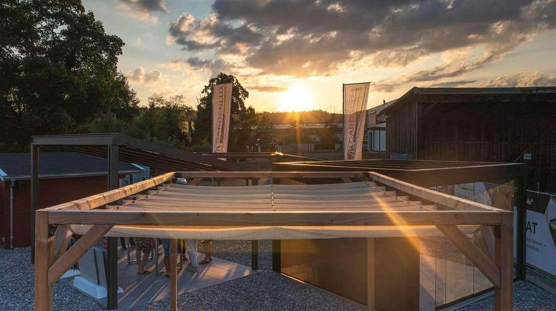 Sonnenuntergang in der Ausstellung