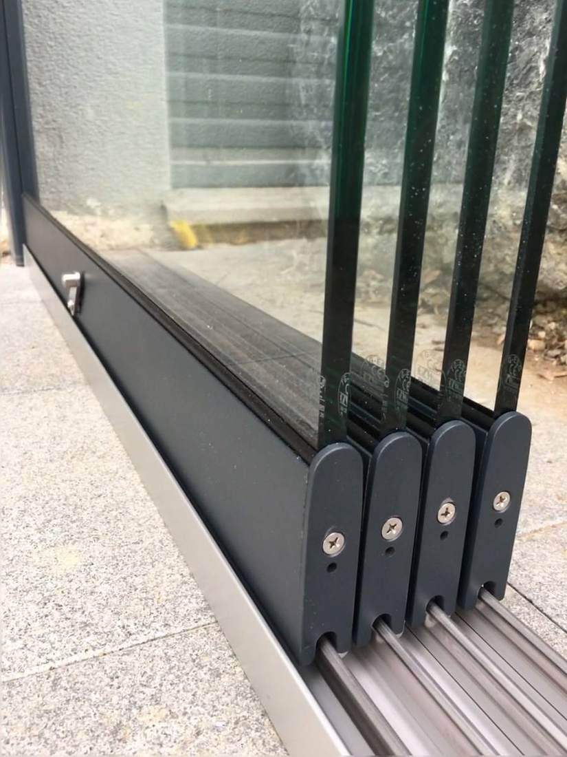 Mitnehmerfunktion Glasschiebesystem Detail