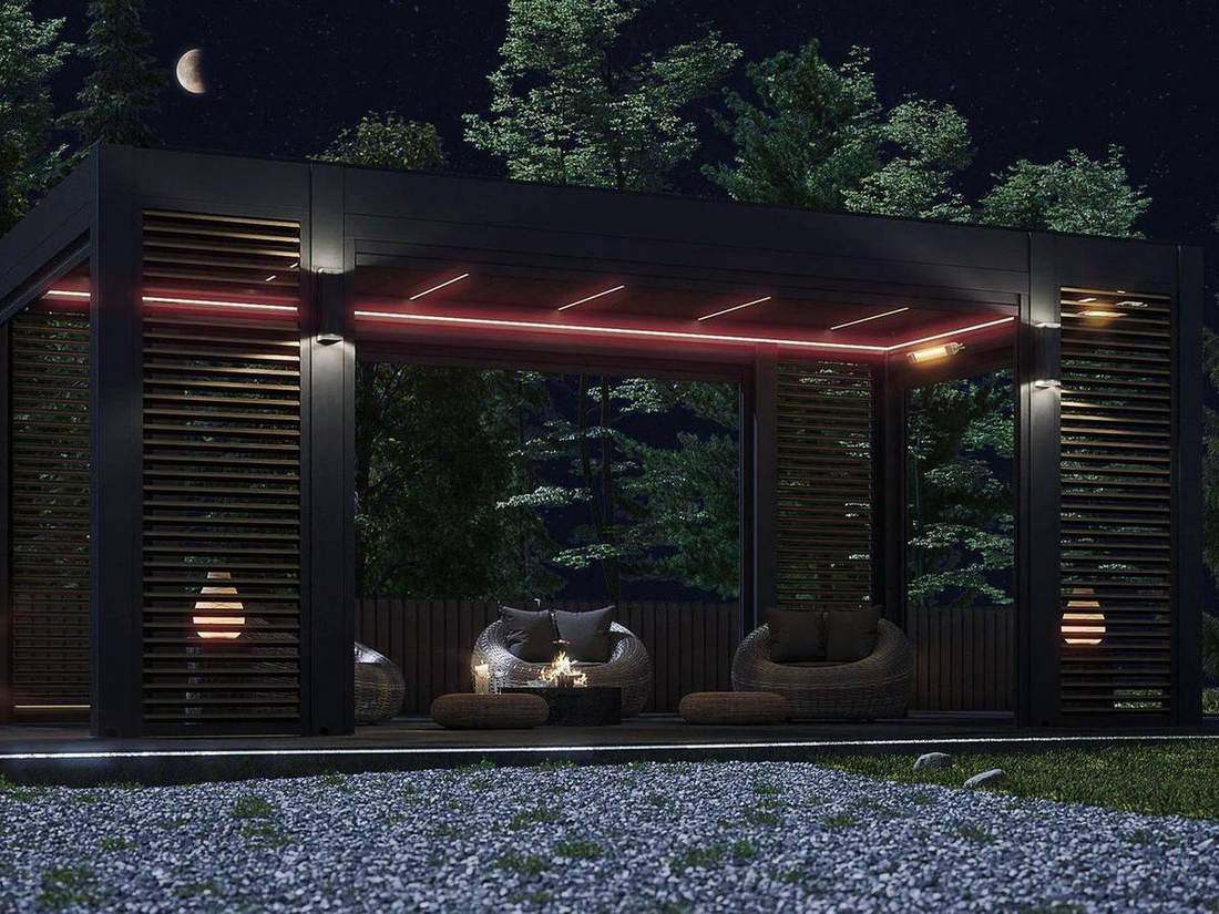 LED indirekt Pergola Nacht